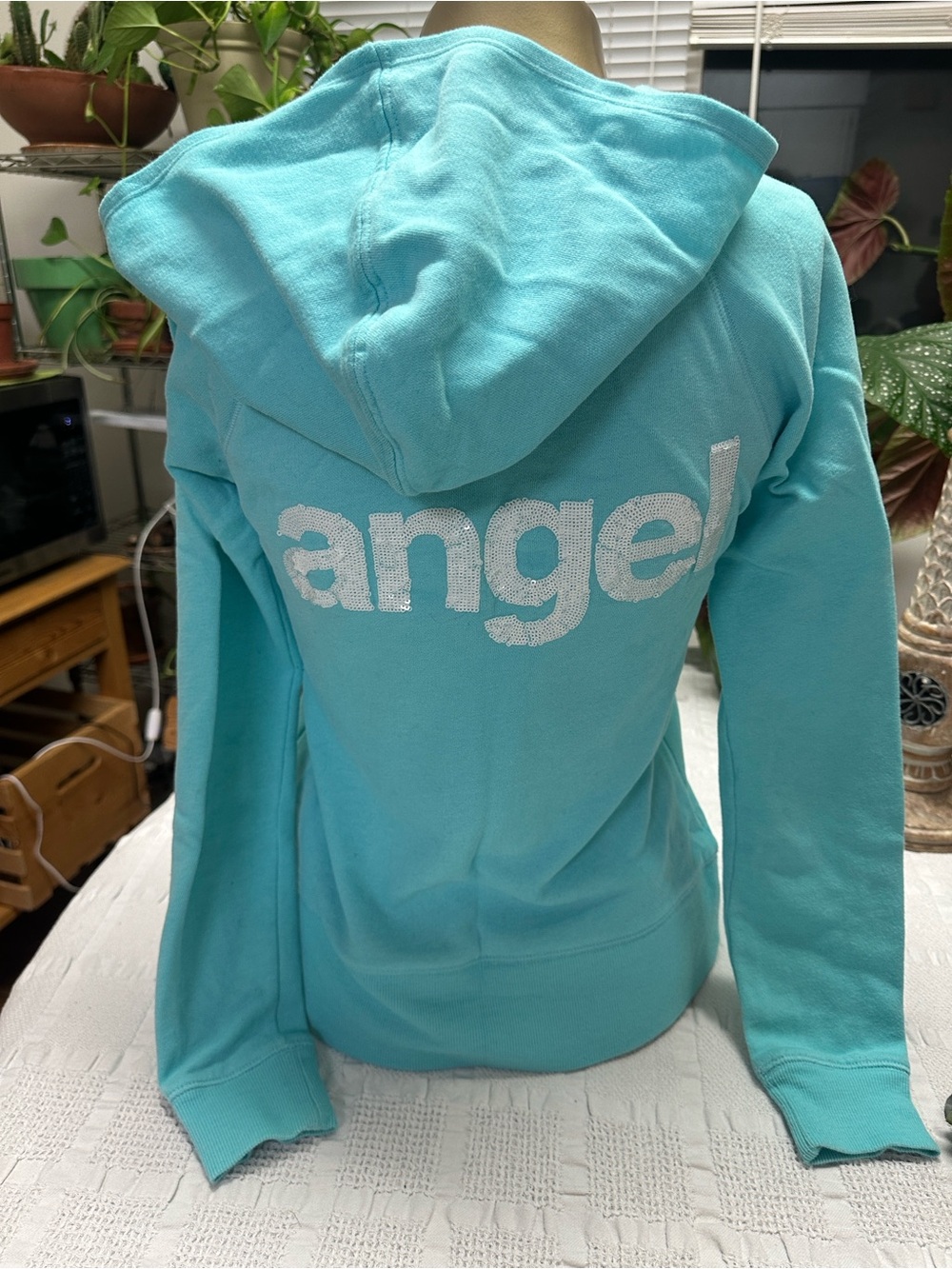 Victoria’s Secret Angel Graphic Hooded Jacket Aqua